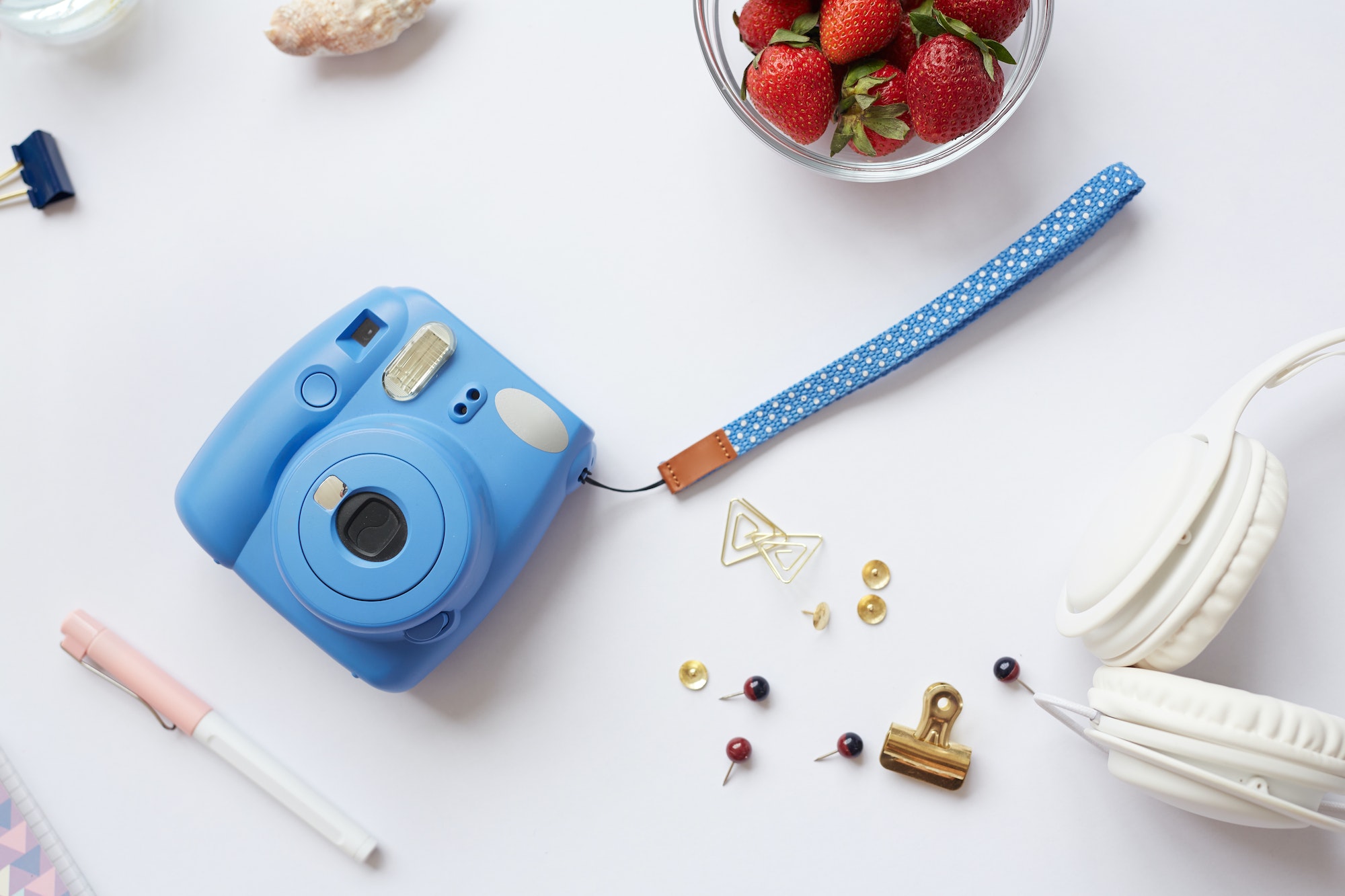 Background with instant camera
