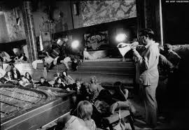 The Poseidon Adventure 1972 - AND THE LORD SAID.... Producer Irwin Allen  was on set overseeing the capsize scenes. Here with his signature bullhorn  providing instructions to his "dying' extras and stunt