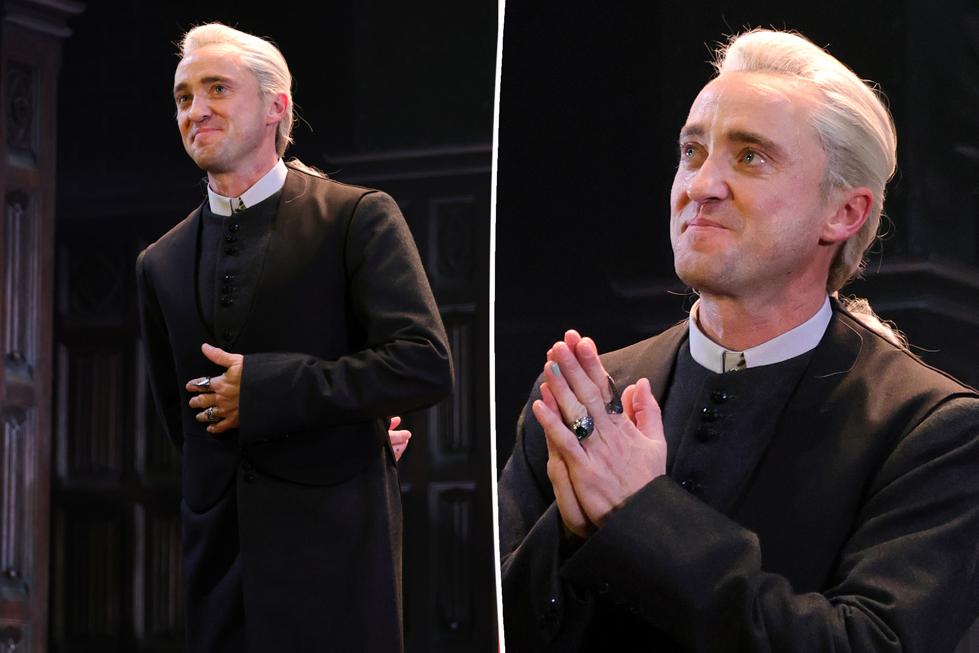 Tom Felton cries as Draco Malfoy in 'Harry Potter and the Cursed ...