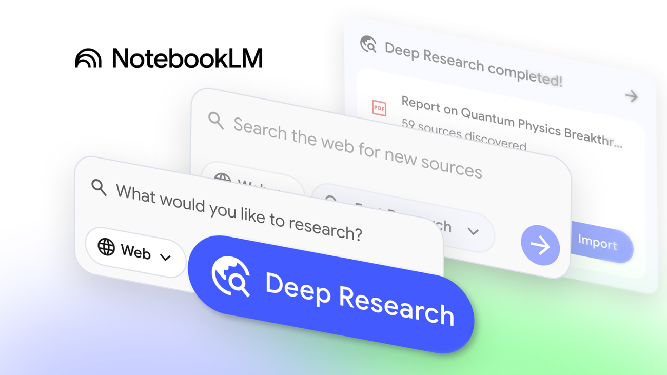 NotebookLM Deep Research機能のインターフェース