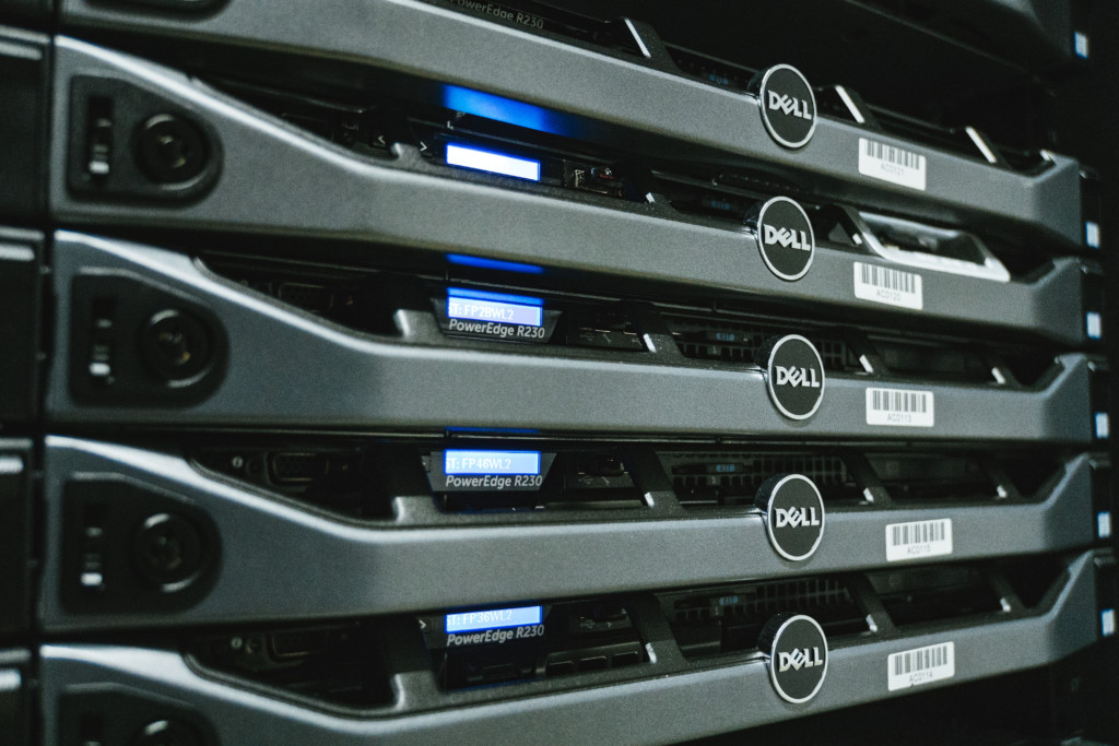 サーバーラックのクローズアップ