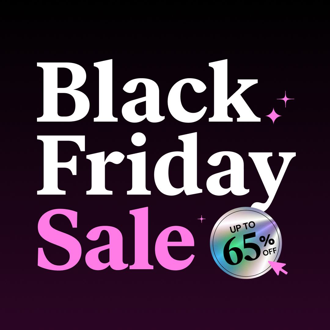 Elementor AIのブラックフライデーキャンペーンを象徴するプロモーション画像：割引バナーが施されたウェブビルダーのビジュアル