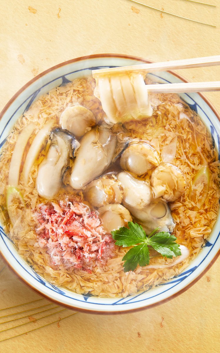 海鮮玉子あんかけうどんのクリスマスカラー配置